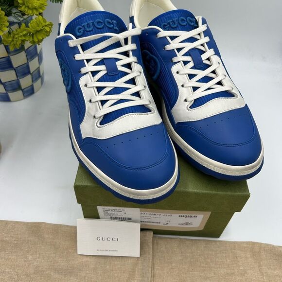 Men's Gucci Mac 80 low top leather sneakers size 13 made in Italy - Picture 4 of 11